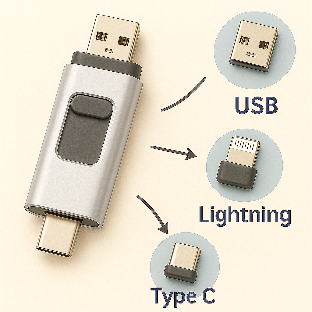 Clé USB 4 en 1 128 Go Iphone/Android