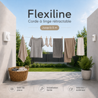 FlexiLine™ – Corde à linge murale rétractable