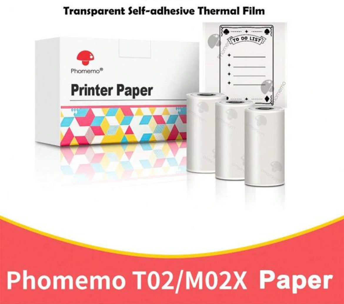 T02 - Papier thermique adhésif transparent (3,5m)