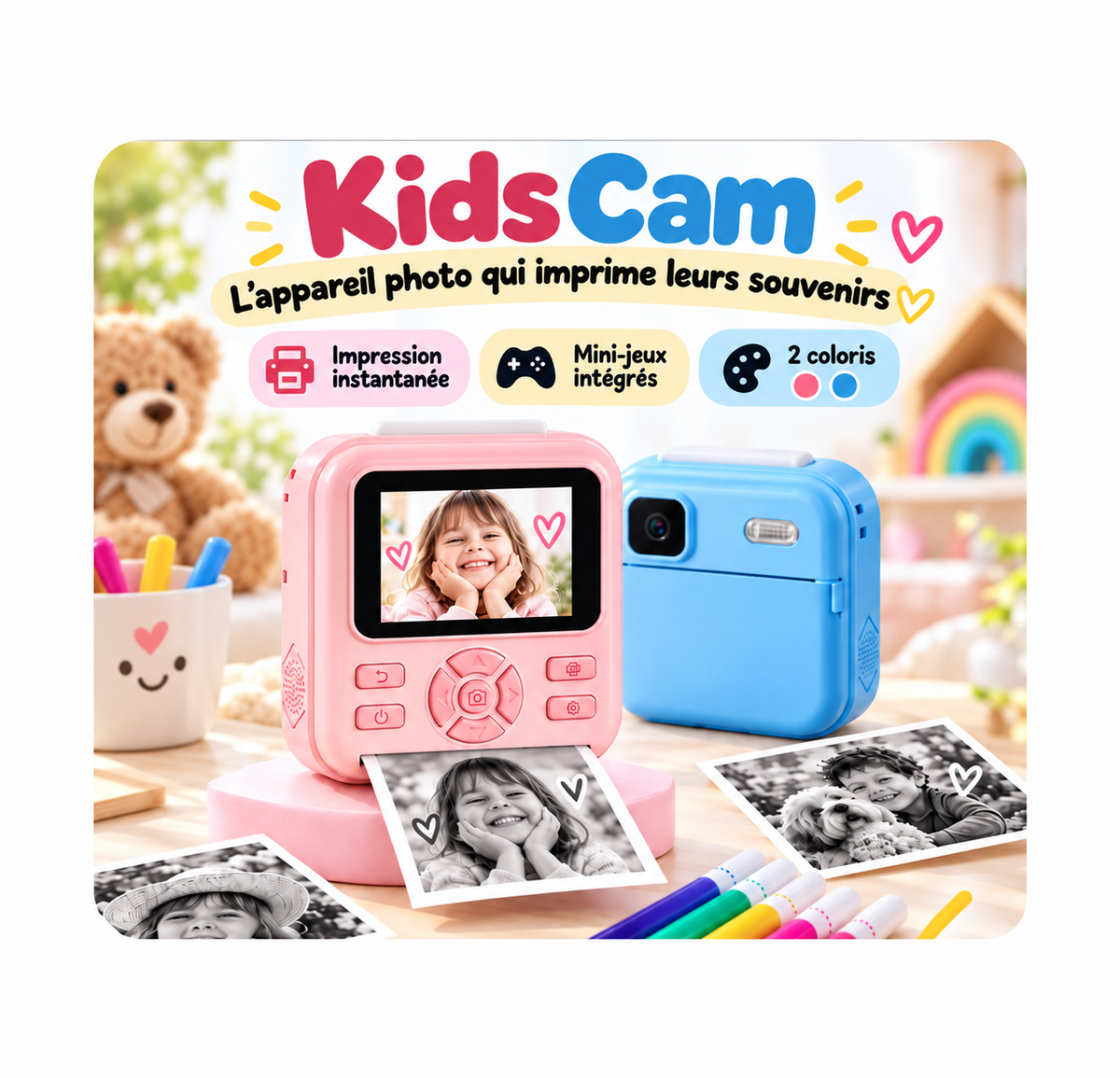 Un souvenir imprimé et personnalisé, pas juste une photo de plus sur l'écran.