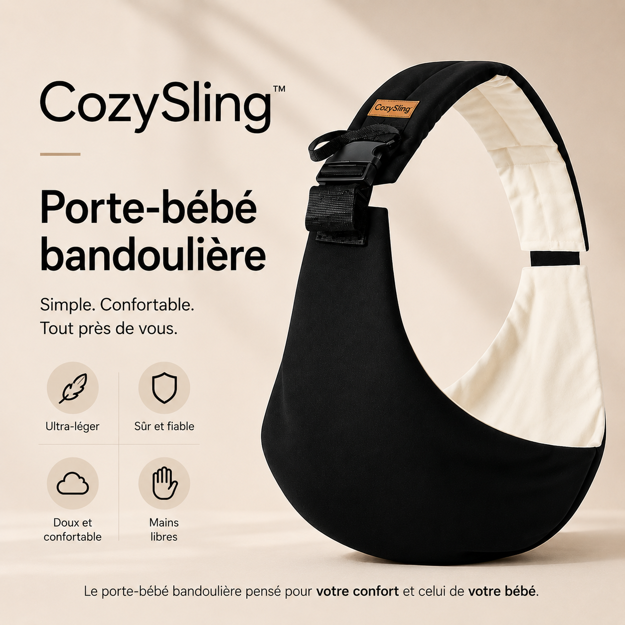 CozySling - Porte bébé bandoulière