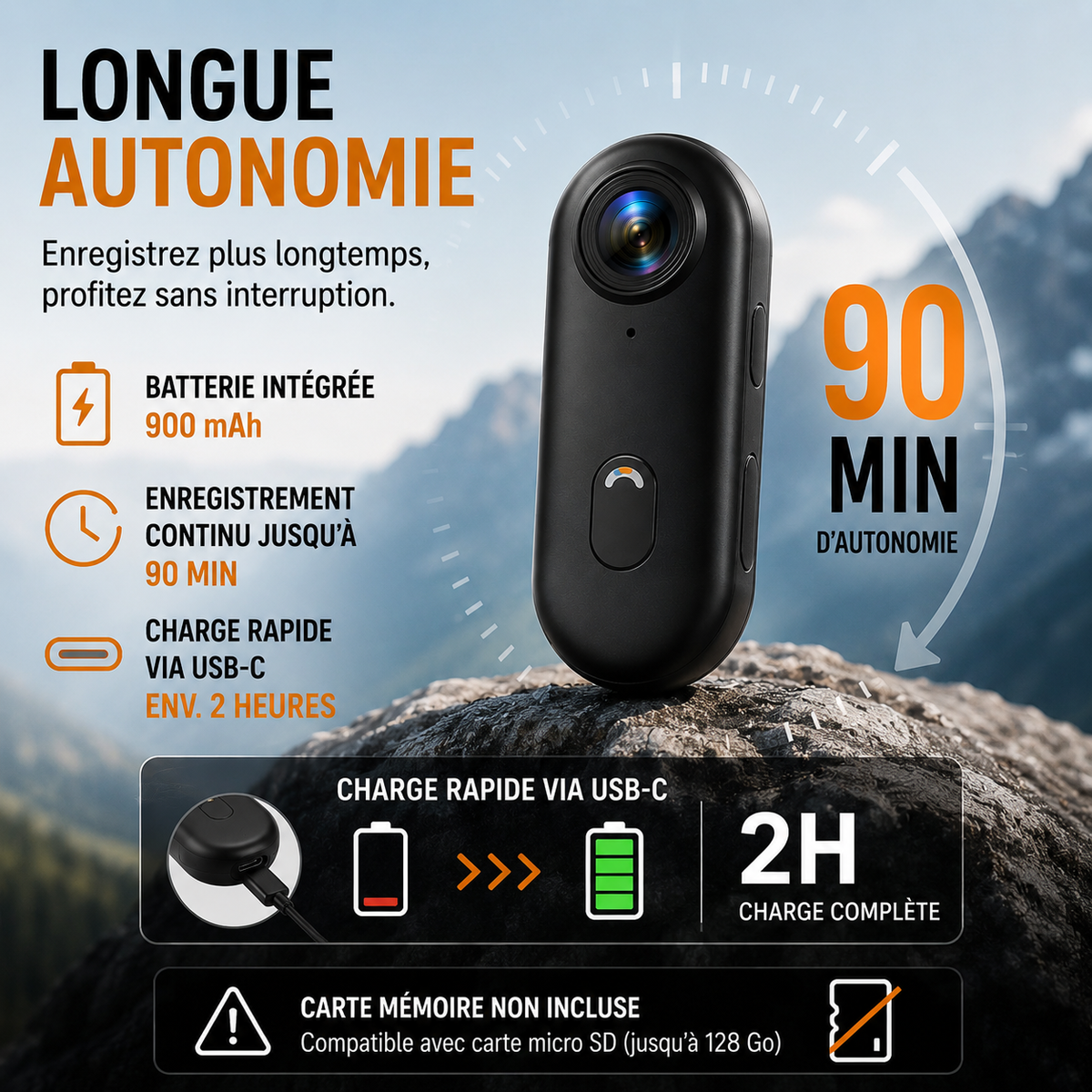 PocketCam - Caméra de poche 1080p