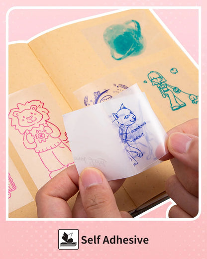 T02 - Papier thermique à impression colorée adhésif transparent (3,5m)