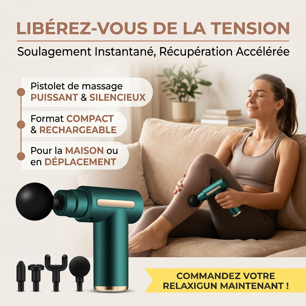 RelaxiGun™ – Pistolet de Massage Musculaire