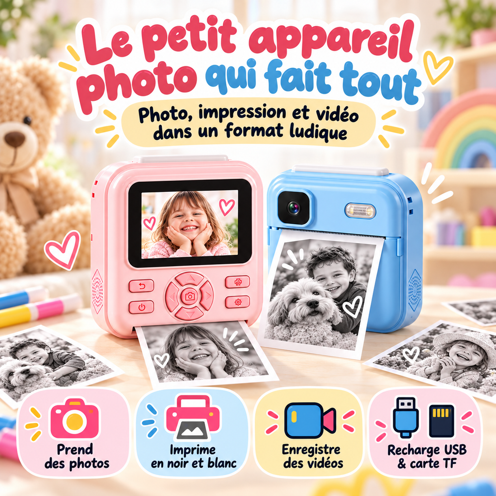 KidsCam - photo, impression instantanée et vidéo dans un seul appareil